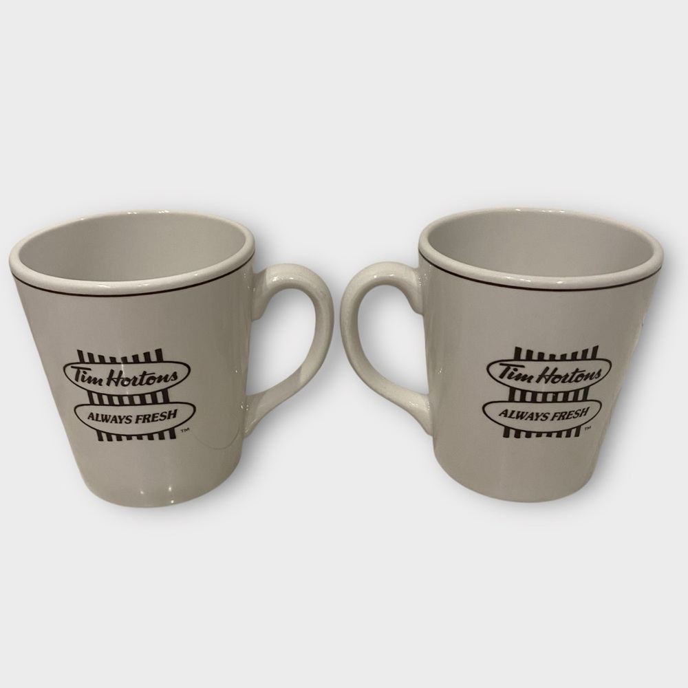 TIM HORTONS Always Fresh Coffee Tea Mug STEELITE England Pair of 2